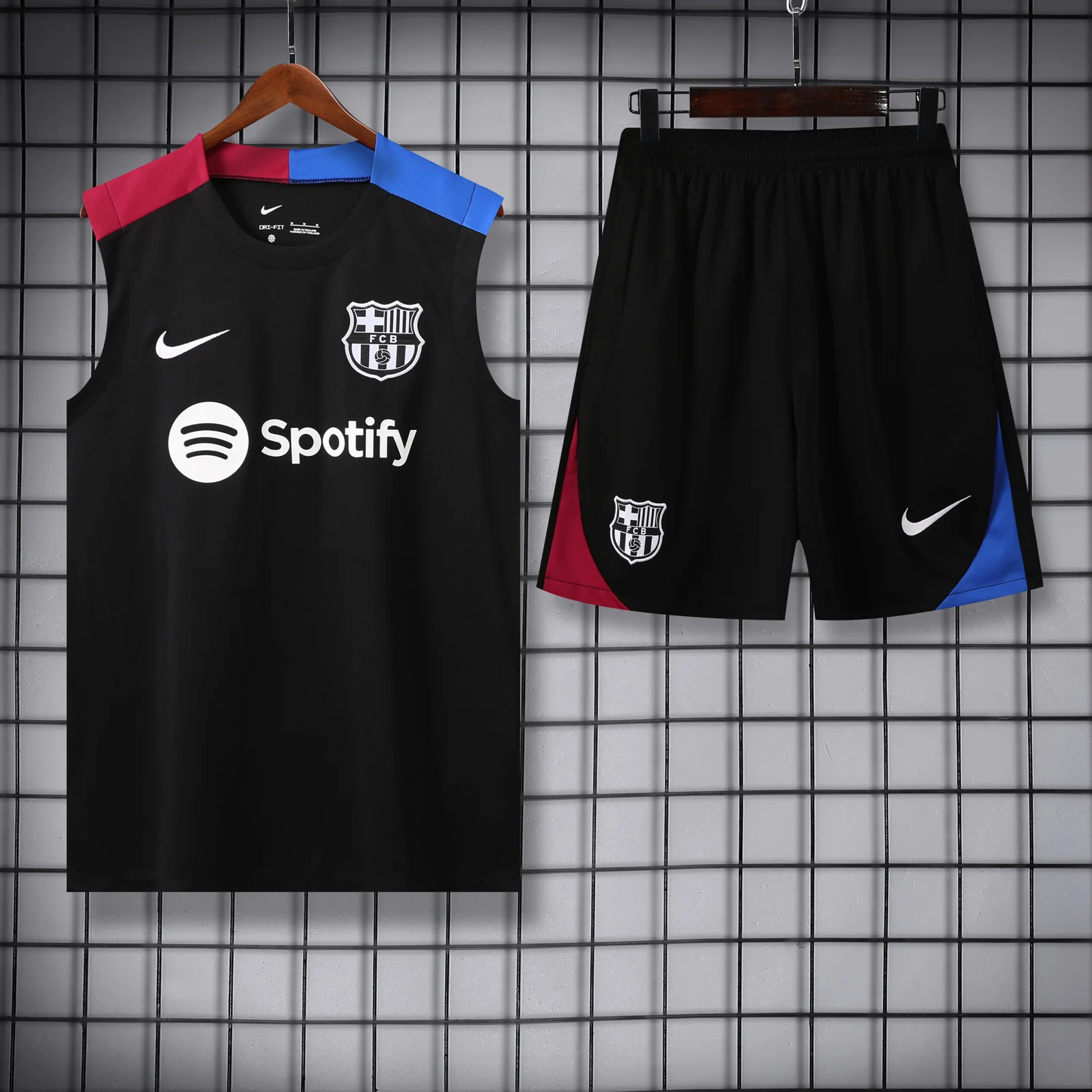 Barcelona Black Training Sleeveless Set 24/25