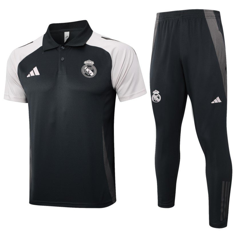 Real Madrid Black/White Training Polo Set 24/25