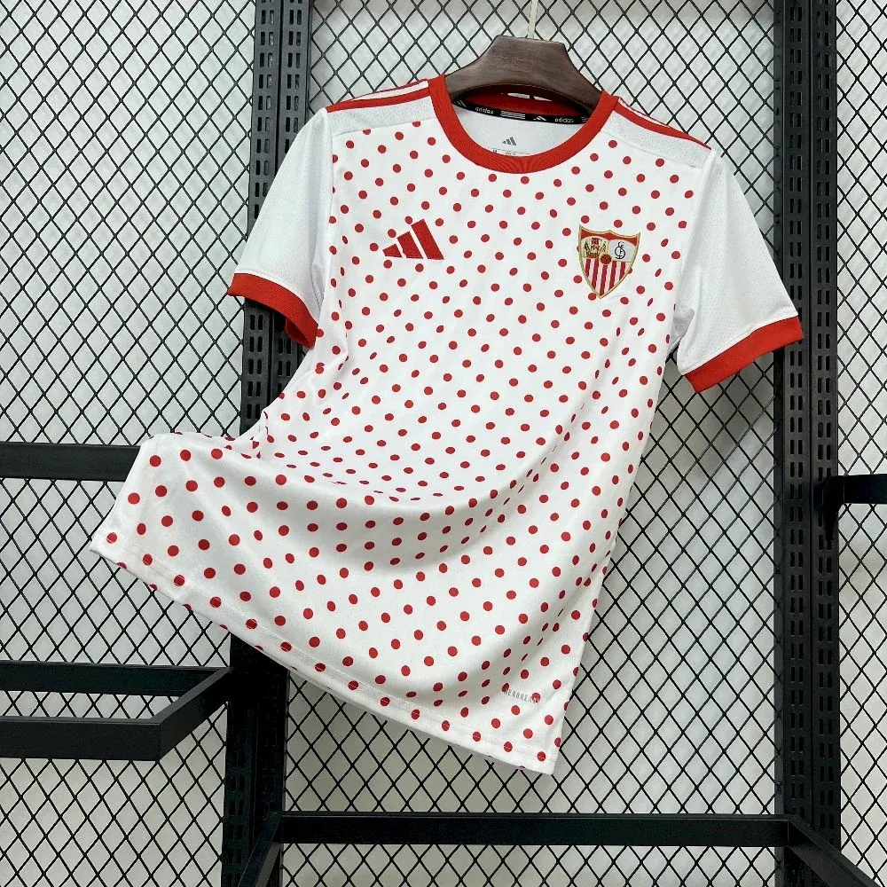 Sevilla Red Polka Dot Pre-Match Jersey 25/26
