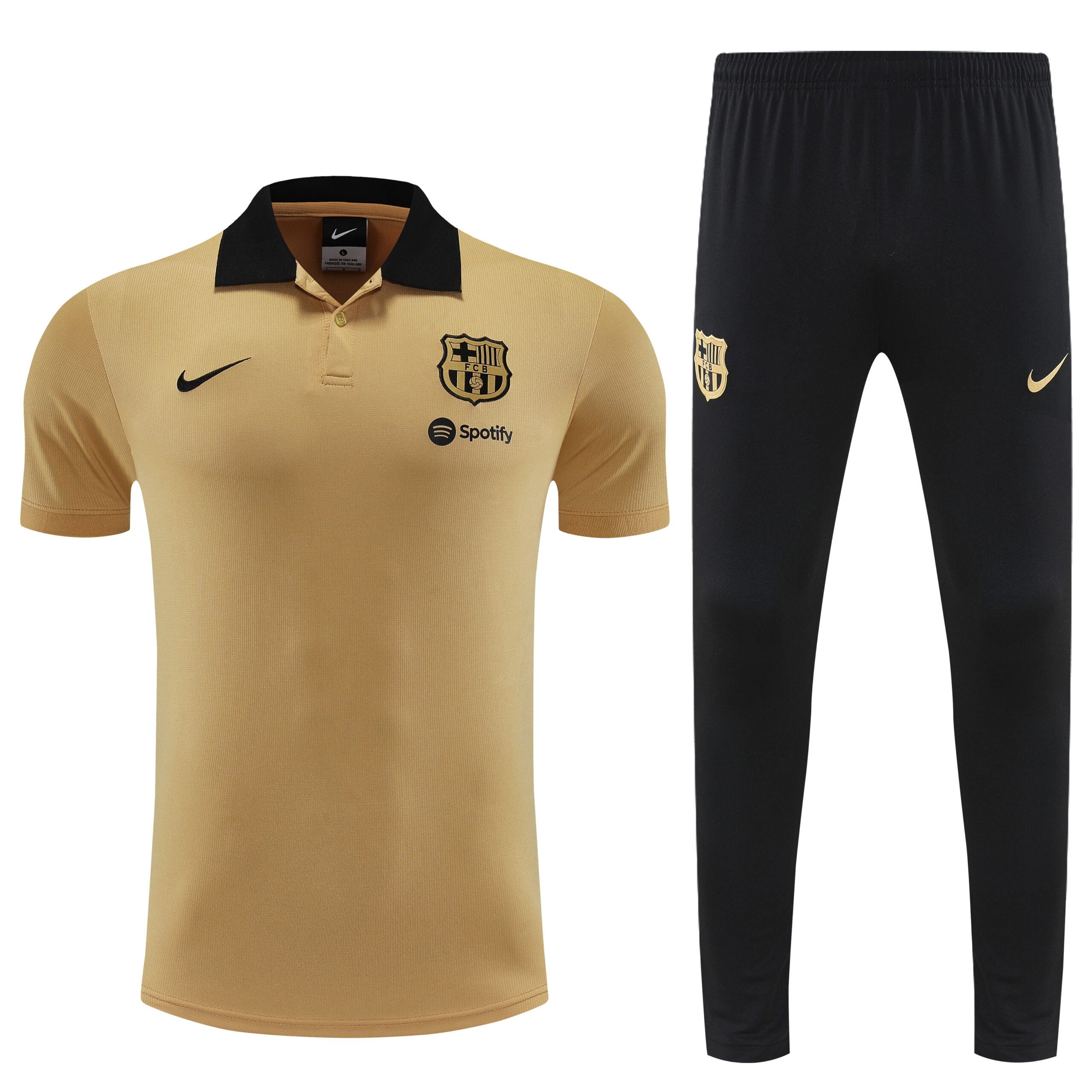 Barcelona Gold/Black Training Polo Set 24/25