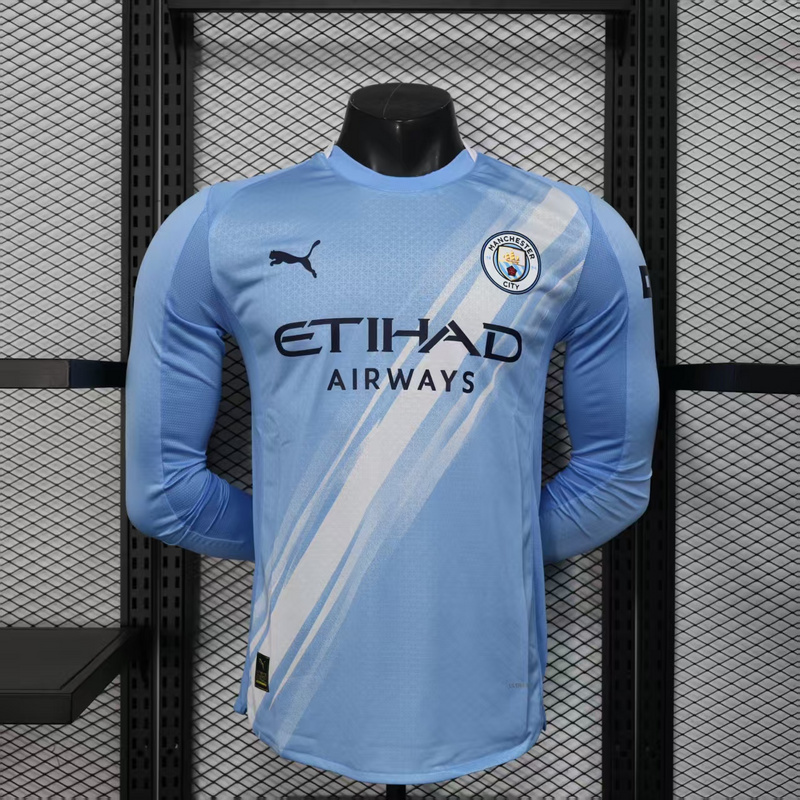 Manchester City Home Long Sleeve Jersey 25/26 - Player Version