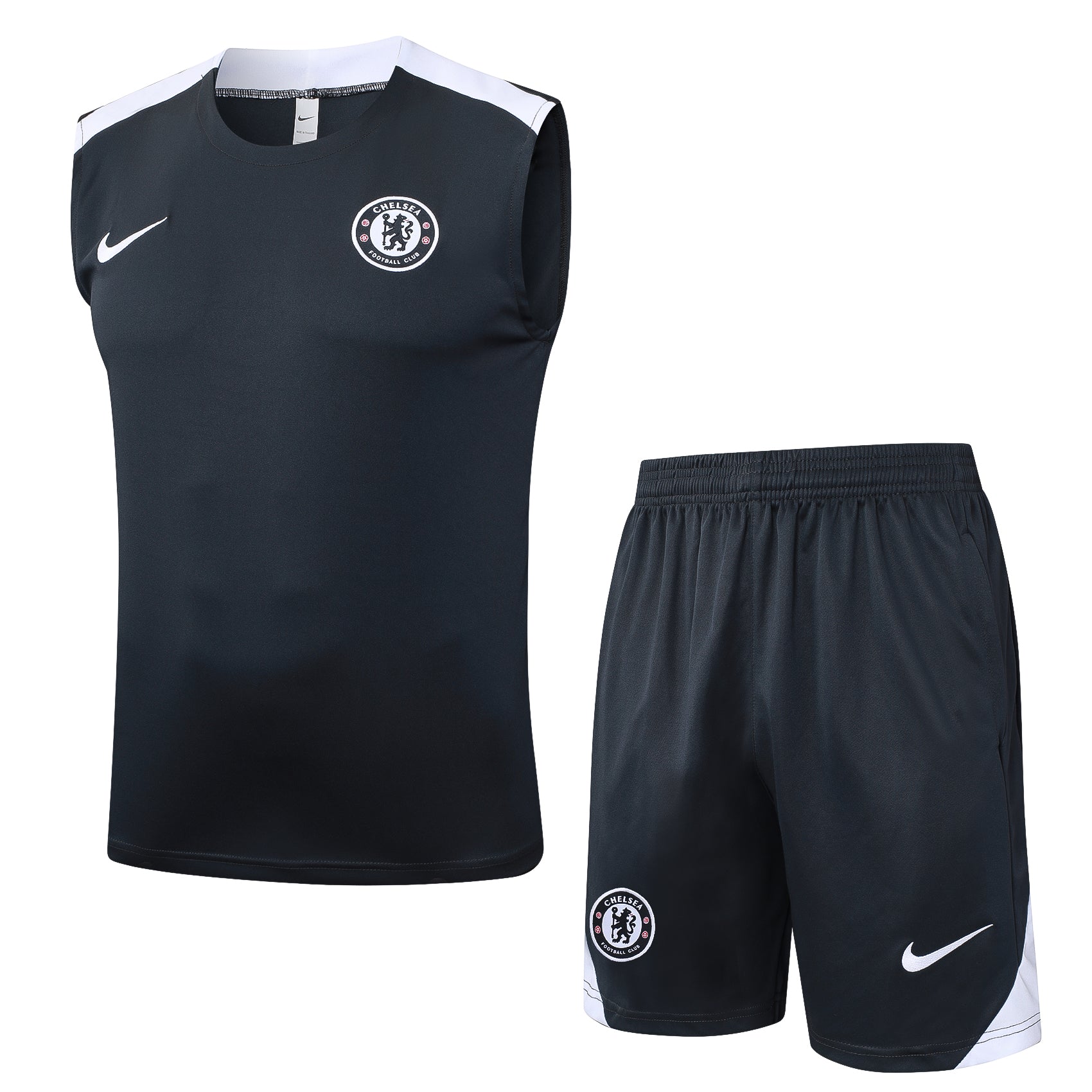 Chelsea Black & White Training Sleeveless Set 24/25