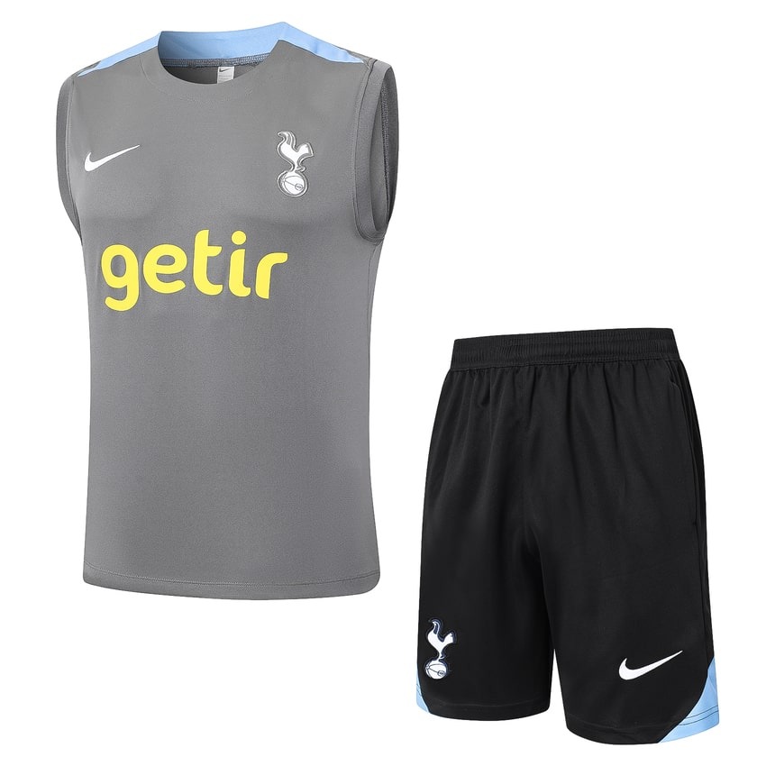 Tottenham Grey & Sky Blue Training Sleeveless Set 24/25