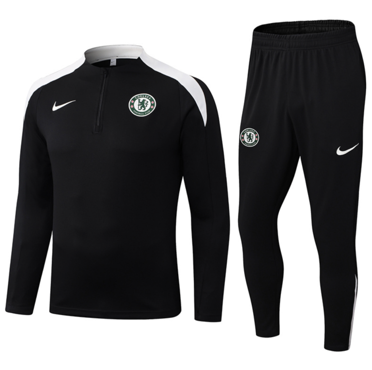 Chelsea Black & White Training Tracksuit 25/26