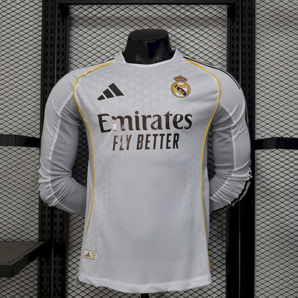Real Madrid Home Long Sleeve Jersey 25/26 - Player Version
