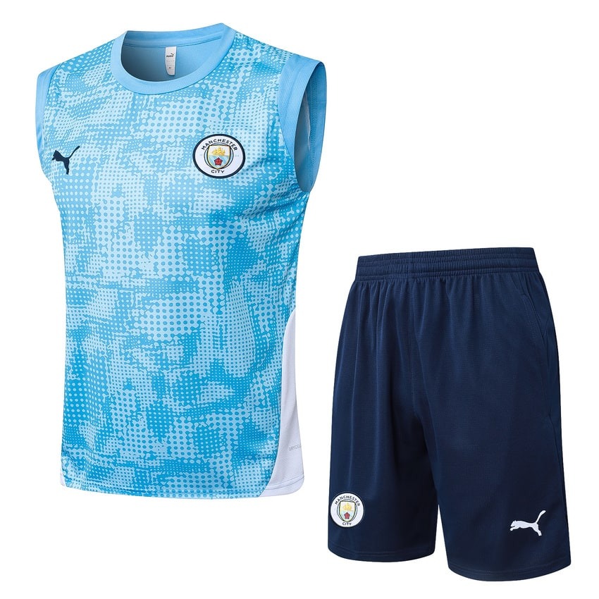 Manchester City Sky Blue & Navy Training Sleeveless Set 24/25
