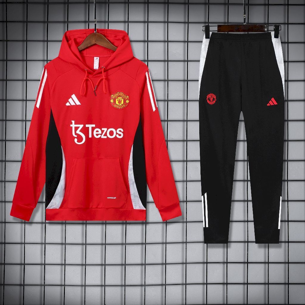 Manchester United Red & Black Hooded Tracksuit 25/26