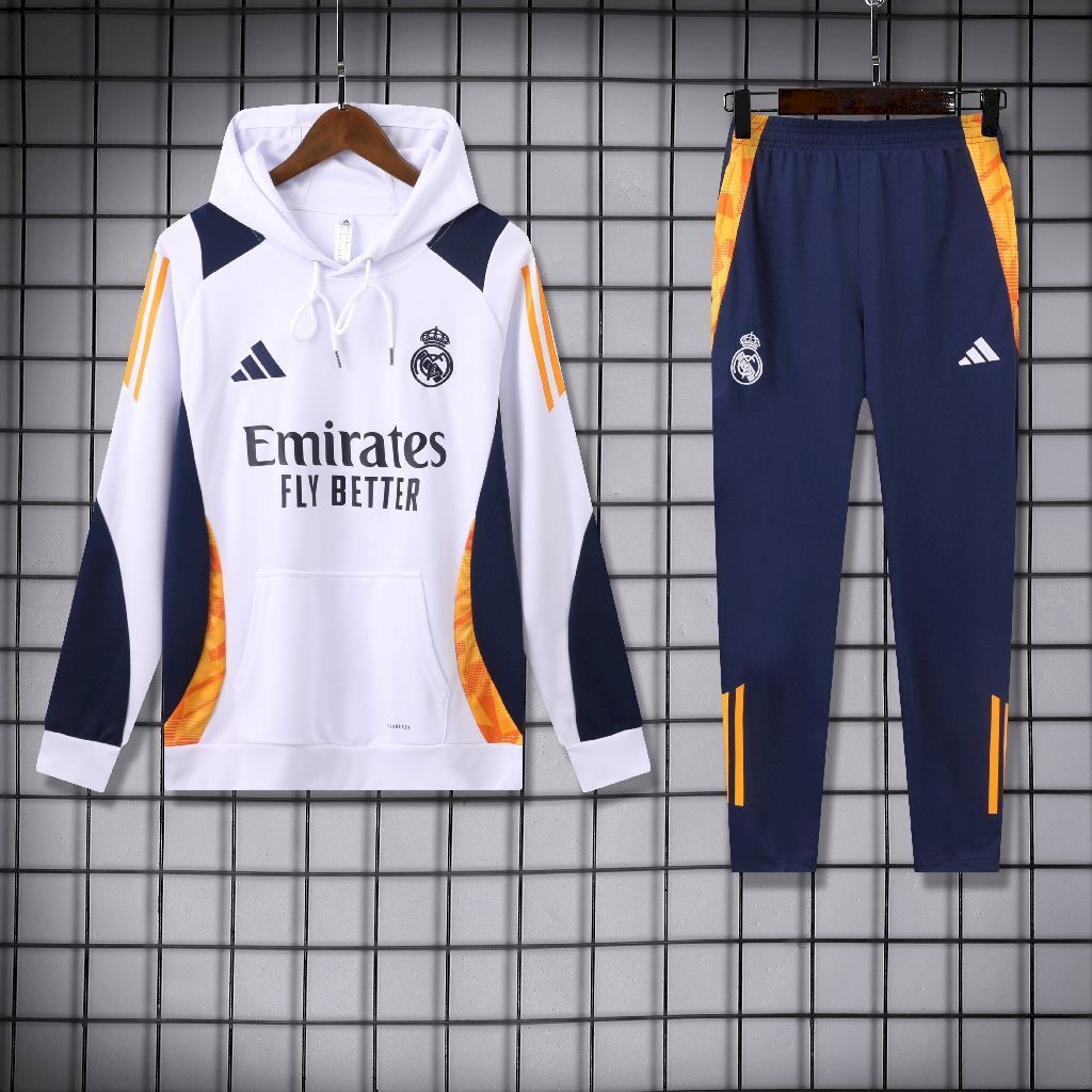 Real Madrid White & Navy Hooded Tracksuit 25/26