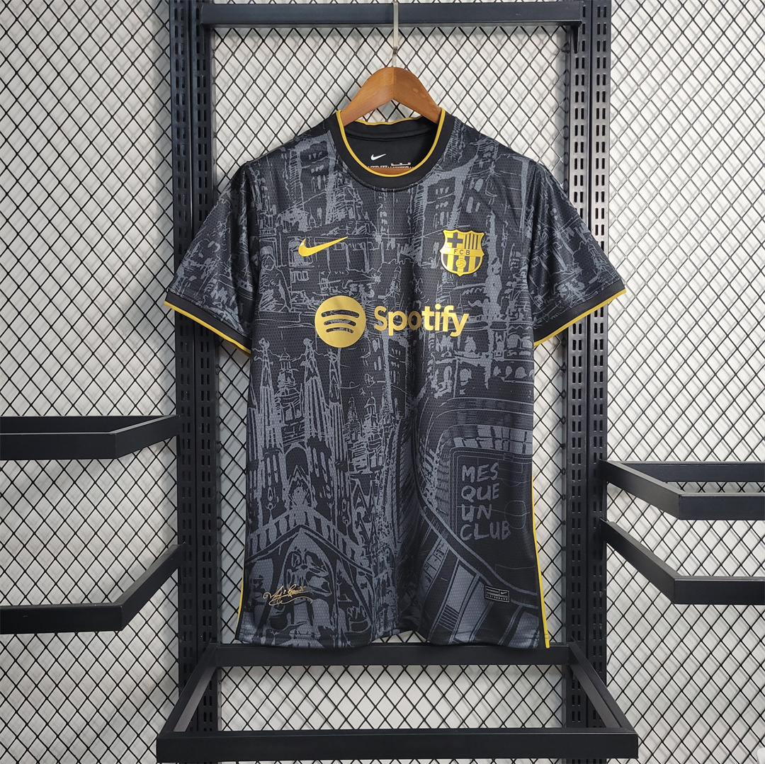 Barcelona Black & Gold Cityscape Concept Kit Jersey 23/24