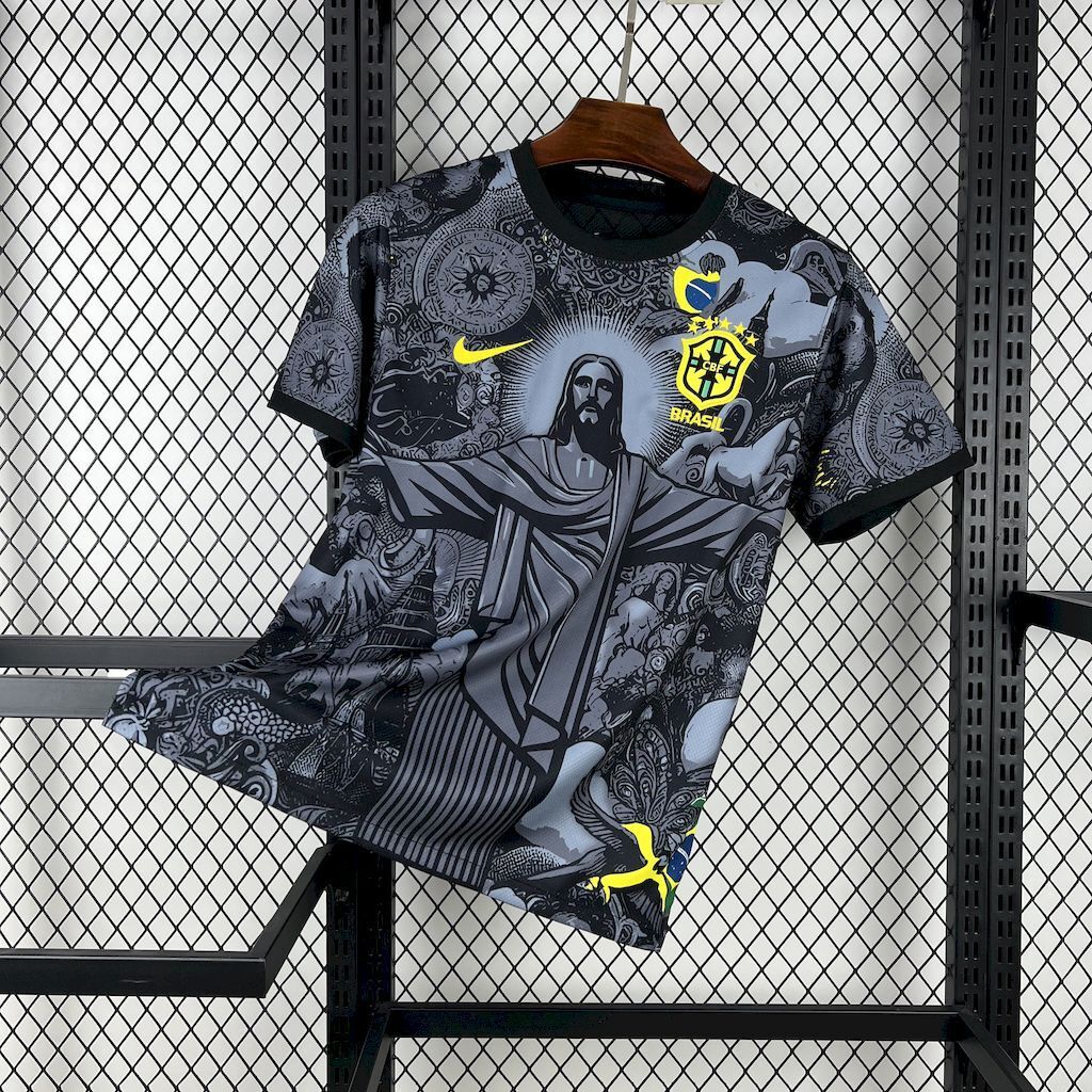 Brazil Christ Redeemer Black Concept Kit Jersey 25/26
